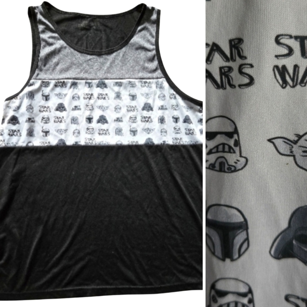 Star Wars Men's Tank Top Darth Vader Yoda Stormtrooper Graphic Lucasfilm Top